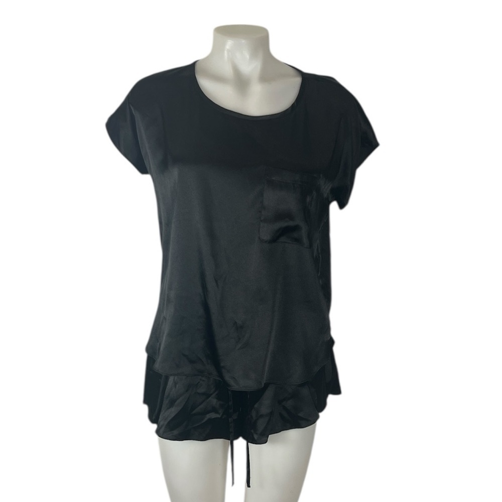 INC international concepts black satin sleep shorts set size small NWT